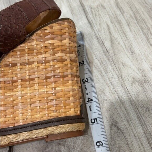 Sam Edelman Tinley wedge Brown and beige Wedge Sandals with tassel size  8 NEW - Picture 6 of 6